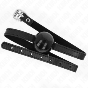 Kink Collar & Gag-Gag cu Bilă Solidă Neagră 4 cm, Curea 65 X 1.5 cm 7 Kink Collar & Gag-Gag cu Bilă Solidă Neagră 4 cm, Curea 65 X 1.5 cm - imagine 3