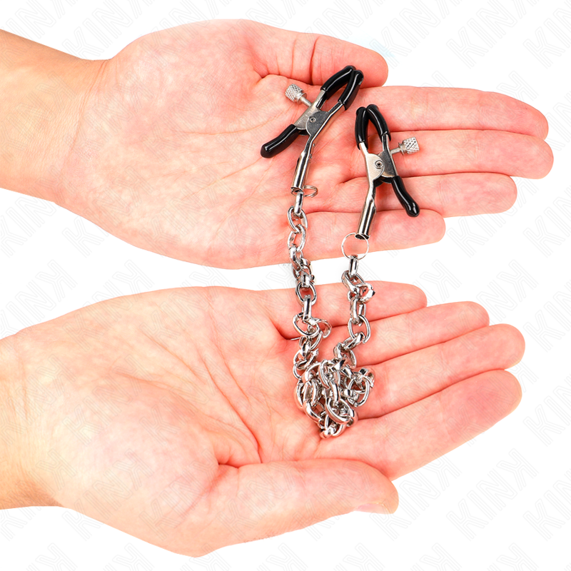 Kink Nipple Grip-Cleme pentru Sfârcuri Lanț Gros 30 cm-Metal 2 Kink Nipple Grip-Cleme pentru Sfârcuri Lanț Gros 30 cm-Metal · Accesorii BDSM (imaginea 2)