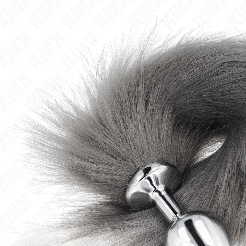 Kink Pleasure Plugs-Anal Plug Size M 8 X 3.5 cm cu Coada-Gri, Alb, Mărime M 4 img 189071 8e4b714b40a2e75be39d26a95cf13088 1