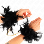 Kink Wrist Restraint-Manșete cu Pene cu Lanț Auriu Model 1-Metal · Accesorii BDSM