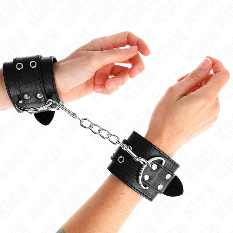 Kink Wrist Restraint-Cătușe de Mână cu Două Catarame Negre 1 img 189221 6b784affb1eead5af34971d02c825e63 1