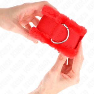 Kink Wrist Restraint-Mansete pentru Încheieturi Căptușite cu-Roșu - imagine 4