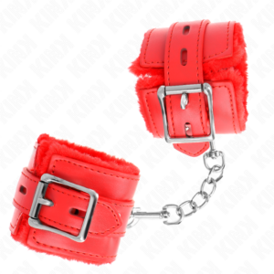 Kink Wrist Restraint-Mansete pentru Încheieturi Căptușite cu-Roșu - imagine 3