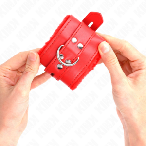 Kink Wrist Restraint-Mansete pentru Încheieturi Căptușite cu-Roșu - imagine 4