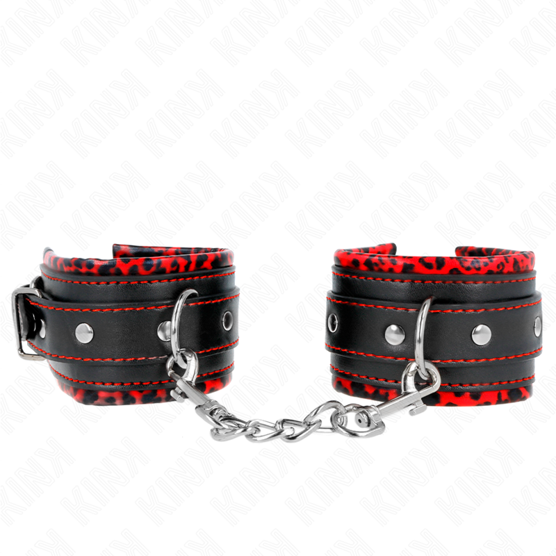 Kink Wrist Restraint-Cătușe pentru Încheieturi Căptușite cu-Roșu, Negru 2 img 189395 0bcab93d668a34f340a5faab20762372 1