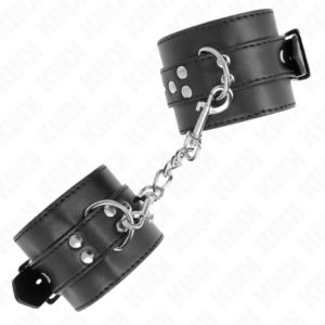 Kink Wrist Restraint-Cătușe de Încheieturi Negre cu Curea Neagră 7 Kink Wrist Restraint-Cătușe de Încheieturi Negre cu Curea Neagră - imagine 3