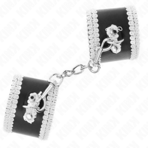 Kink Wrist Restraint-Manșete pentru Încheieturi Negre cu Dantelă - imagine 3