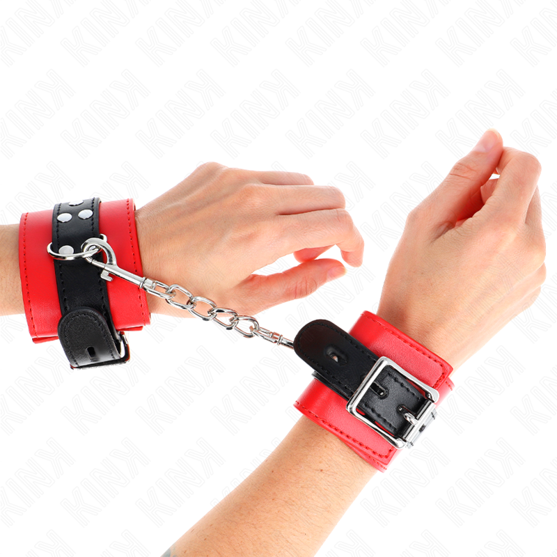 Kink Wrist Restraint-Mânșete pentru Încheieturi Roșii cu Curea 1 img 189508 fdfdc79d056f16ab1db89e4debfd8ca4 1