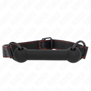 Kink Collar & Gag-Bone Gag cu Curea Imitație Piele Negru 5 Kink Collar & Gag-Bone Gag cu Curea Imitație Piele Negru - imagine 1