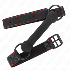 Kink Collar & Gag-Bone Gag cu Curea Imitație Piele Negru 7 Kink Collar & Gag-Bone Gag cu Curea Imitație Piele Negru - imagine 3