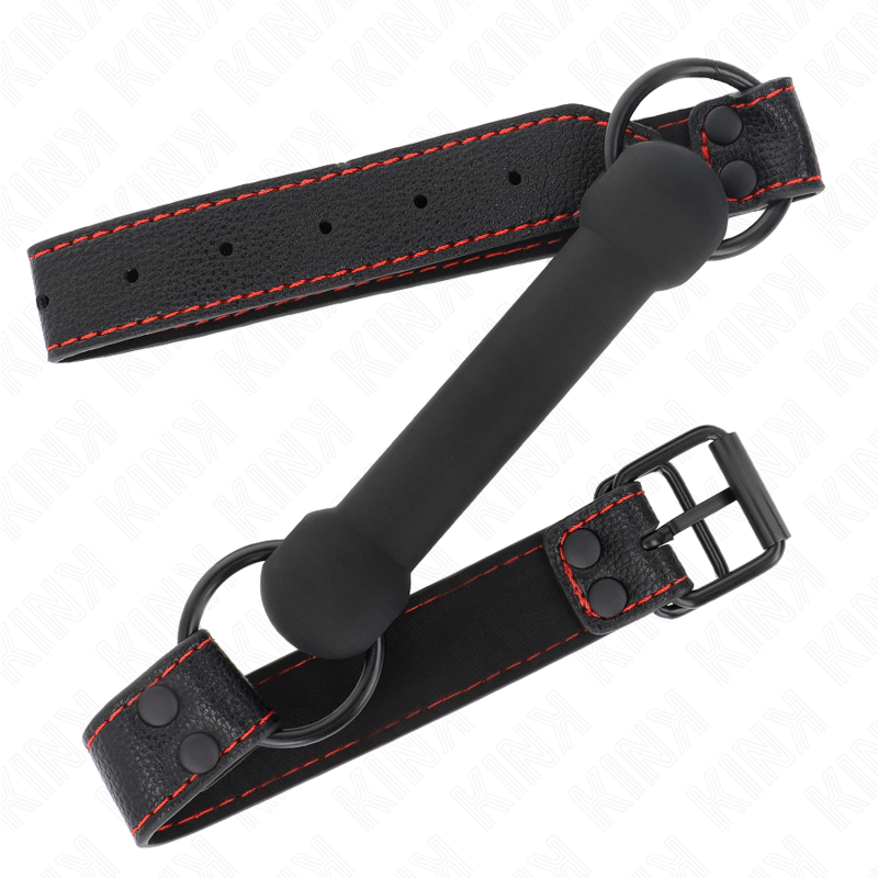 Kink Collar & Gag-Bone Gag cu Curea Imitație Piele Negru 3 img 189551 0204bb154798dcf74446da4a5ba7afb8 1
