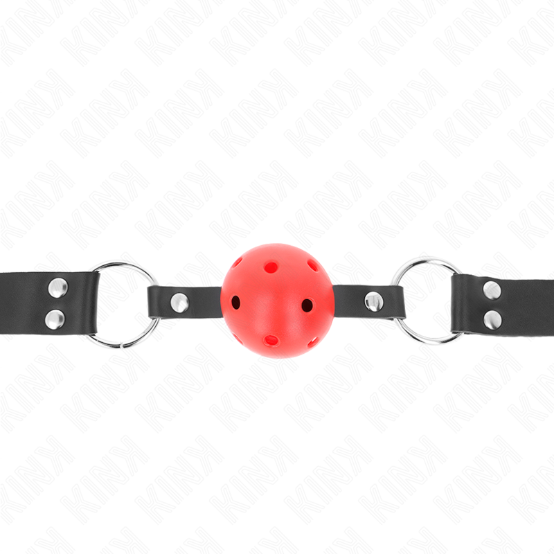 Kink Collar & Gag-Gag cu Bilă Respirabil 4 cm cu Nit Dublu Roșu 4 img 189663 7ad1d2cd8d04b074bacdd6e4db2407f5 1