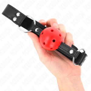 Kink Collar & Gag-Gag Minge Respirabil 4 cm cu Curea din Piele 8 Kink Collar & Gag-Gag Minge Respirabil 4 cm cu Curea din Piele - imagine 4