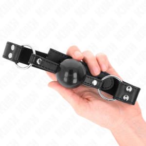 Kink Collar & Gag-Minge Moale si Ferma 4 cm Gag cu Curea - imagine 4