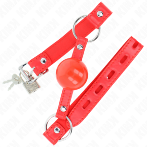 Kink Collar & Gag-Tpe Ball 4 cm Gag cu Roșu Lock 60 X 2 cm 7 Kink Collar & Gag-Tpe Ball 4 cm Gag cu Roșu Lock 60 X 2 cm - imagine 3