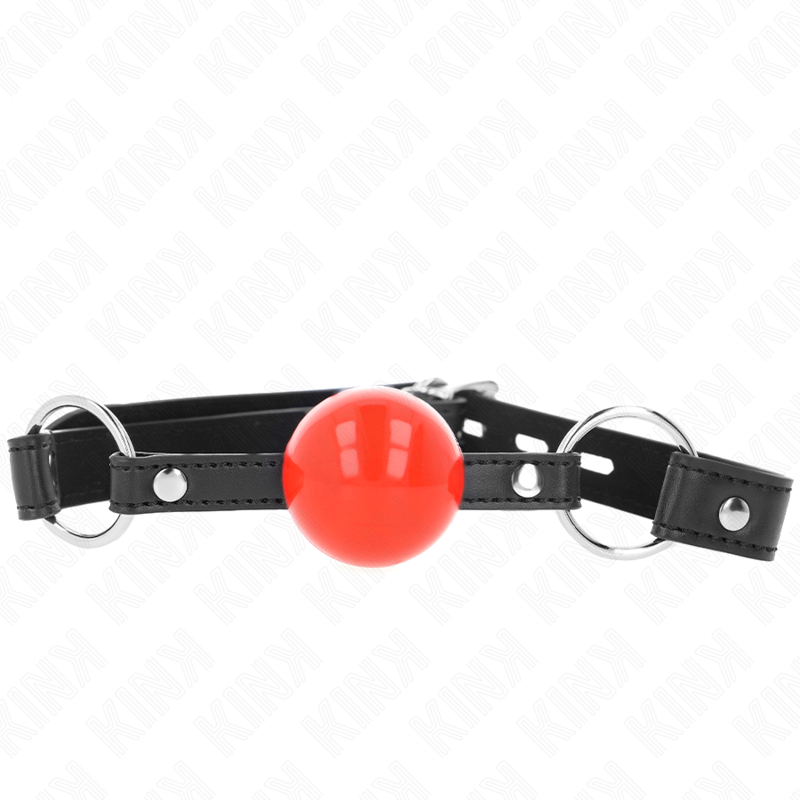 Kink Collar & Gag-Ball Gag 4 cm cu Lacăt, Bilă Roșie, Curea 3 img 189697 7f9f0a367fd2d829a8d4979662538ea6 1