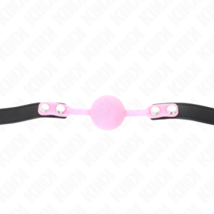 Kink Collar & Gag-Gag cu Bilă Luminous din Silicon 4 cm, Ham 60 - imagine 3