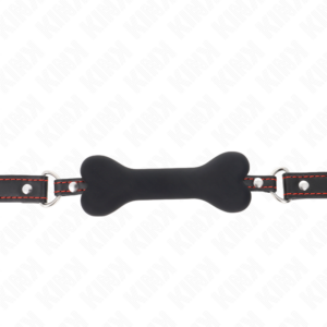 Kink Collar & Gag-Black Bone 12 cm Gag 63 X 2 cm-Silicon 7 Kink Collar & Gag-Black Bone 12 cm Gag 63 X 2 cm-Silicon - imagine 3