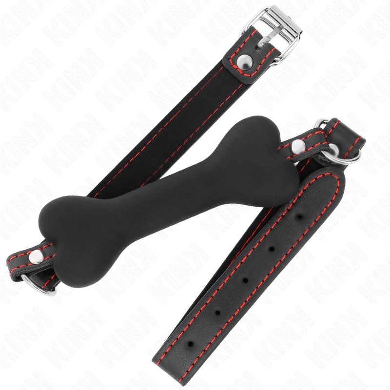 Kink Collar & Gag-Black Bone 12 cm Gag 63 X 2 cm-Silicon 2 img 189739 df20402019a6f21960f7359e4fb3e37a 1