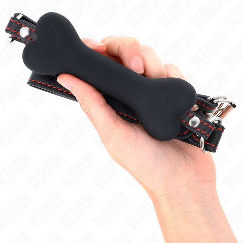 Kink Collar & Gag-Black Bone 12 cm Gag 63 X 2 cm-Silicon 4 img 189740 878a3e2391583f5c89f6c7e0742e27b8 1