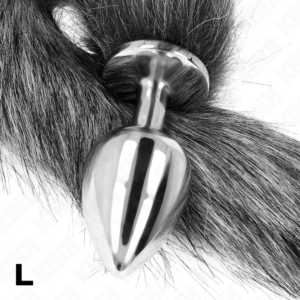 Kink Pleasure Plugs-Plug Anal Size L 10 X 4 cm cu Coada - imagine 2