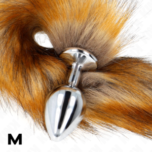 Kink Pleasure Plugs-Anal Plug Size M 8 X 3.5 cm cu Coada-Mărime M - imagine 3