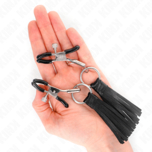Kink - Cleme pentru Sfârcuri din Imitație de Piele cu Ciucuri, 6 cm - imagine 4