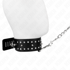 Kink Collar & Gag-Colier cu Lesă 65 cm cu Ținte Argintii Model 1 - imagine 3