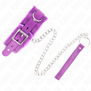 Kink Collar & Gag-Zgardă cu Lesă 65 cm cu Restricții Violet · Bondage & Catuse (imaginea 5)