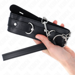 Kink Collar & Gag-Guler cu Curea 65 cm cu Ham Negru 54 X 4.5 cm - imagine 4