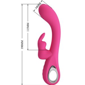High Tech-Novak Rabbit Vibrator 12 Vibrații Roz-Silicon, 12 Trepte - imagine 8