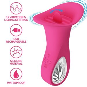 High Tech-Clyde Vibrator Oral cu Limbă Vibrantă, 12 Vibrații - imagine 8