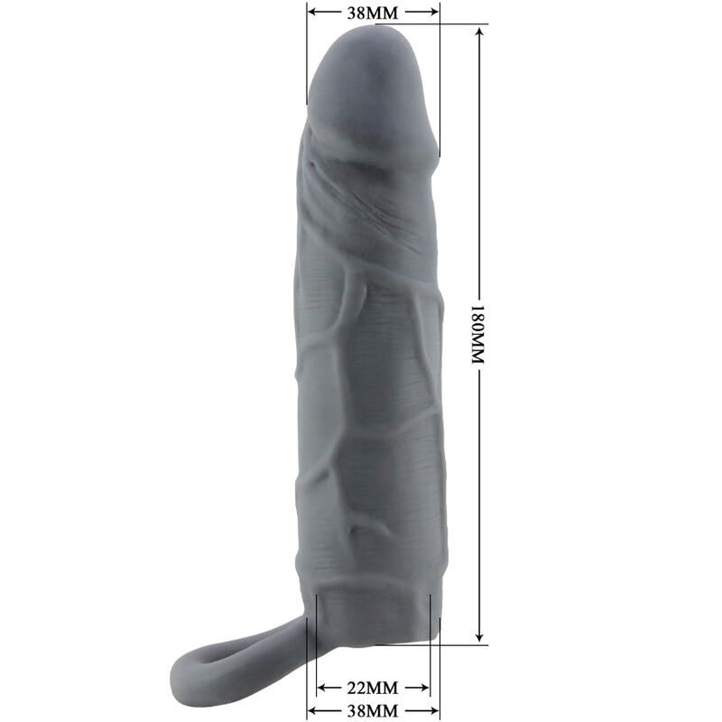 For Him-Manșon Realistic Skin pentru Penis, Gri Închis-TPR 6 img 191970 34c3eb72ed53cc722c983952c7b03804 1