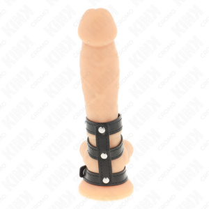 Kink Ring Power-Inel Penian Triplu din Piele cu Închidere 13 Kink Ring Power-Inel Penian Triplu din Piele cu Închidere - imagine 5