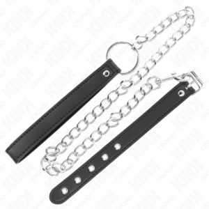 Kink Ring Power-Inel pentru Penis din Piele 21.5 X 2 cm cu Lanț - imagine 3