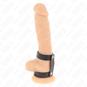 Kink Ring Power-Inel Dublu Reglabil din Piele pentru Penis 11 Kink Ring Power-Inel Dublu Reglabil din Piele pentru Penis - imagine 3