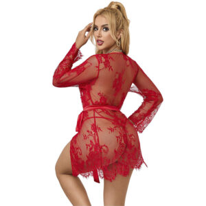 Subblime Sets-953782 Cămașă de Noapte din Dantelă cu Tanga Roșu - imagine 10