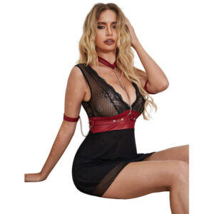 Subblime - 954437 Rochie Bondage din Dantelă Neagră L/XL - imagine 10