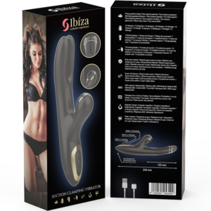 Ibiza Technology-Double Clamping Vibrator Negru-Silicon 12 Ibiza Technology-Double Clamping Vibrator Negru-Silicon - imagine 6