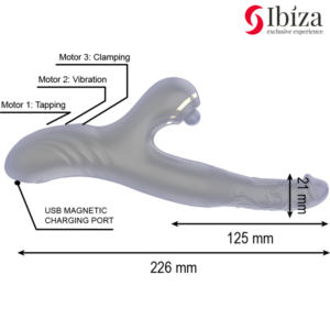 Ibiza-Two Dragons Vibrator Dublu Negru-Silicon 9 Ibiza-Two Dragons Vibrator Dublu Negru-Silicon - imagine 3