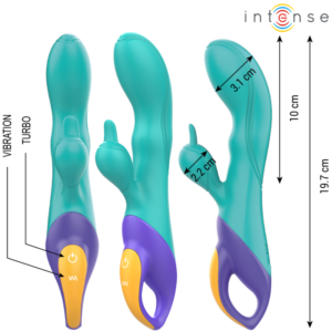 Intense High Tech-Fred Rabbit Vibrator Albastru-Silicon 10 Intense High Tech-Fred Rabbit Vibrator Albastru-Silicon - imagine 4