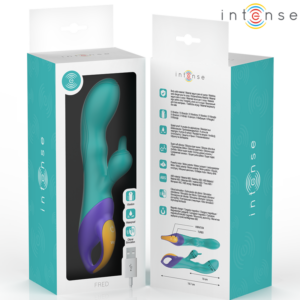 Intense High Tech-Fred Rabbit Vibrator Albastru-Silicon 11 Intense High Tech-Fred Rabbit Vibrator Albastru-Silicon - imagine 5