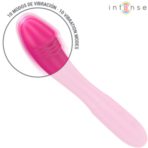 Intense-Belinda Vibrator 19 cm Flexibil 10 Vibrații Roz-Silicon - imagine 3