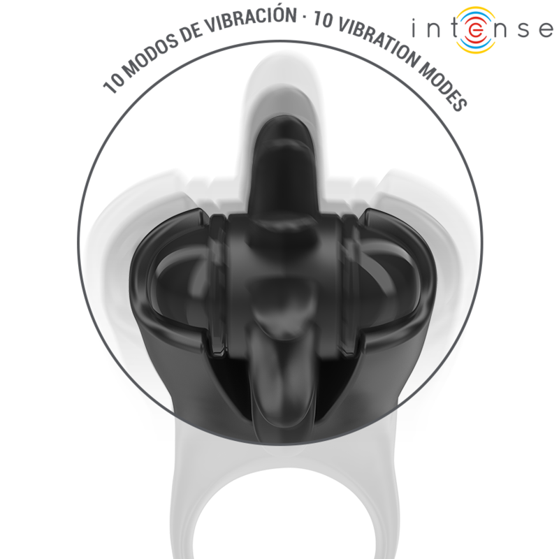 Intense For Him-Mabel Inel Vibrant 10 Vibrații cu Stimulator 4 Intense For Him-Mabel Inel Vibrant 10 Vibrații cu Stimulator · Inele & Mansoane Penis (imaginea 4)