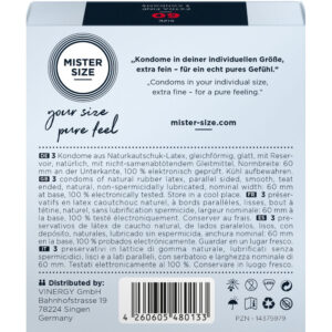 Mister Size-Prezervativ Size Xl 60 mm (3 Units)-Latex · Prezervative (imaginea 3)