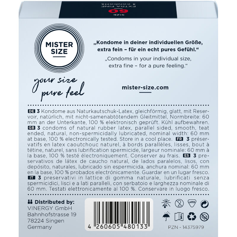 Mister Size-Prezervativ Size Xl 60 mm (3 Units)-Latex · Prezervative (imaginea 3)