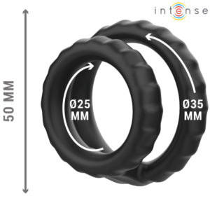 Intense For Him-Dewey Inel Penian Dublu din Silicon Negru Model 2 - imagine 3