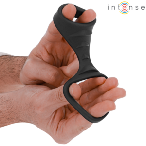 Intense For Him-Theo Dublu Inel din Silicon pentru Penis Negru - imagine 3