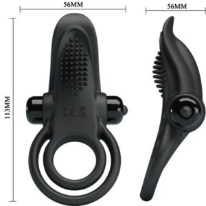 For Him-Inel Vibrator Dublu + Stimulator Clitoridian 10 Vibrații 12 For Him-Inel Vibrator Dublu + Stimulator Clitoridian 10 Vibrații - imagine 5