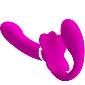 High Tech-Valerie Dublu Strap-on Vibrator 12 Vibrații 11 High Tech-Valerie Dublu Strap-on Vibrator 12 Vibrații - imagine 4